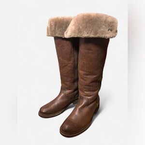 Frye shearling Mara Button Over-The-Knee Boots.
